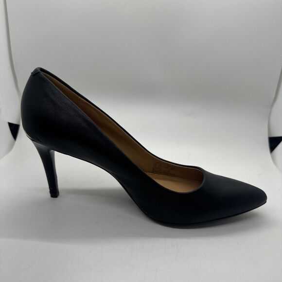 Calvin Klein Black Kamara High Heels Size 8.5 Womens 34E9904 Leather Pointed Toe - Picture 10 of 16